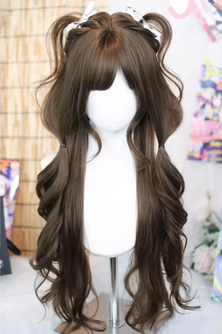 Hazelnut Ash Brown Wispy Air Bangs Soft Curls Sweet Lolita Wig