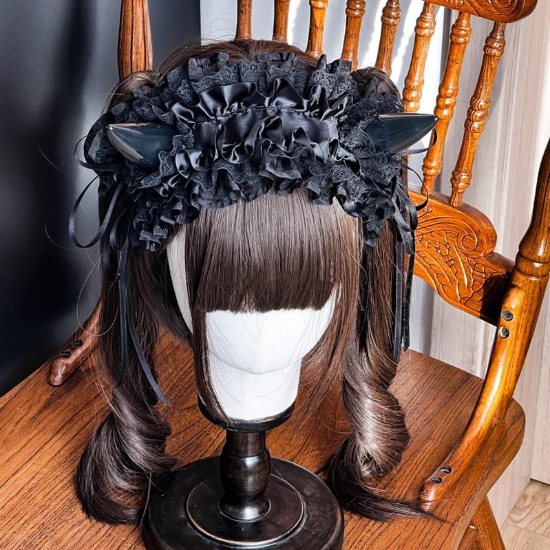 Gothic Lolita Halloween KC Devil Horn Hairband Customizable Color