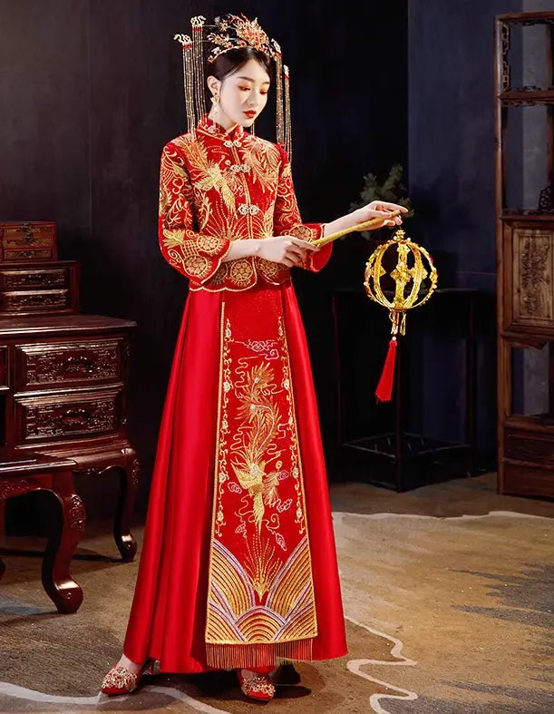Chinese Bridal Phoenix Qun Kwa Dress