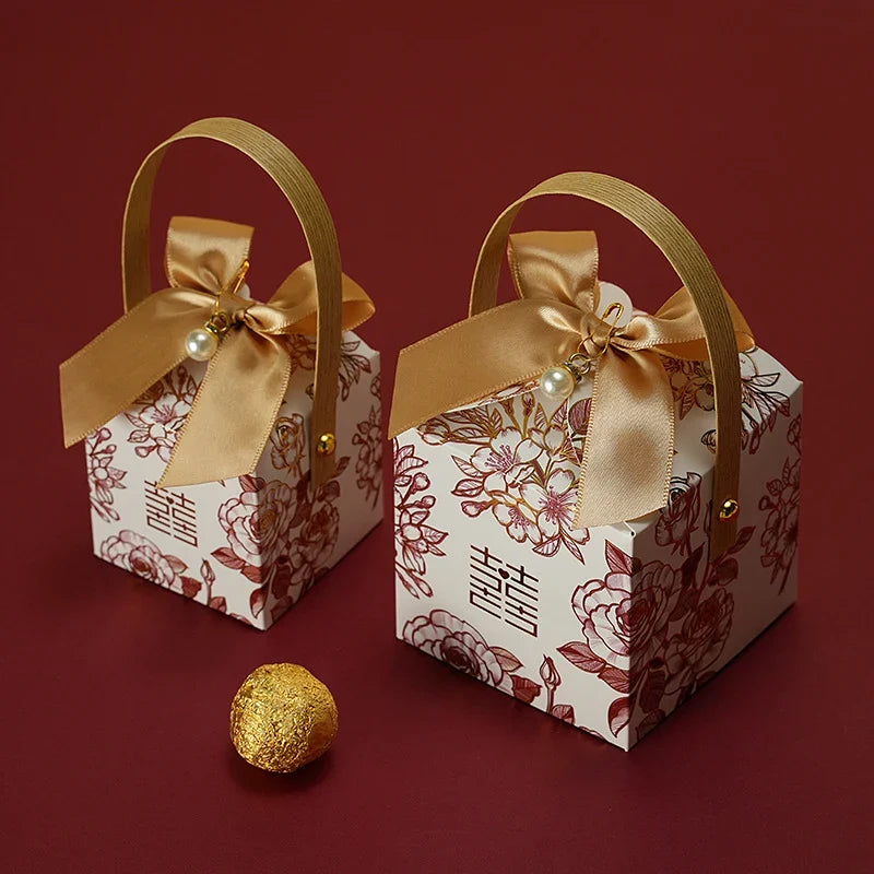 Double Happiness Favor boxes | Rose & Cherry Blossom (20Boxes)