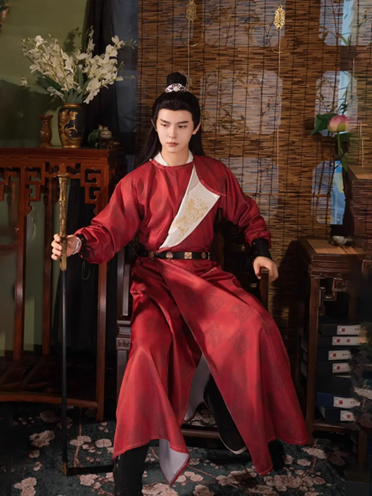 Men’s Tang Dynasty Round Collar Robe Set | Skyward