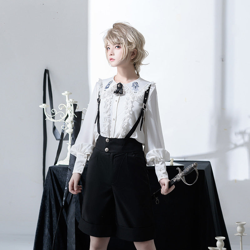Corroding the Heart - Ouji Lolita Shirt Suspenders Shorts