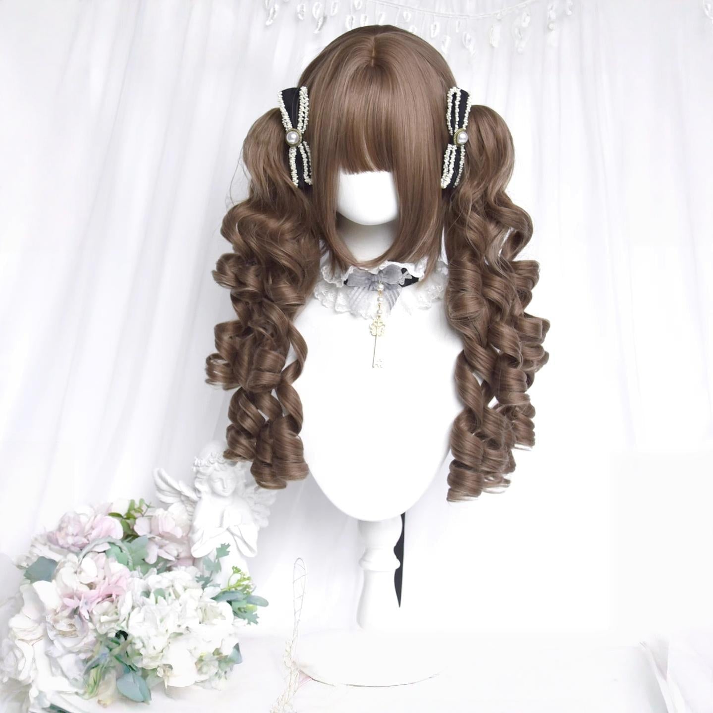 Sinwavy - Doll Like Lolita Wig, Detachable Curl Ponytails