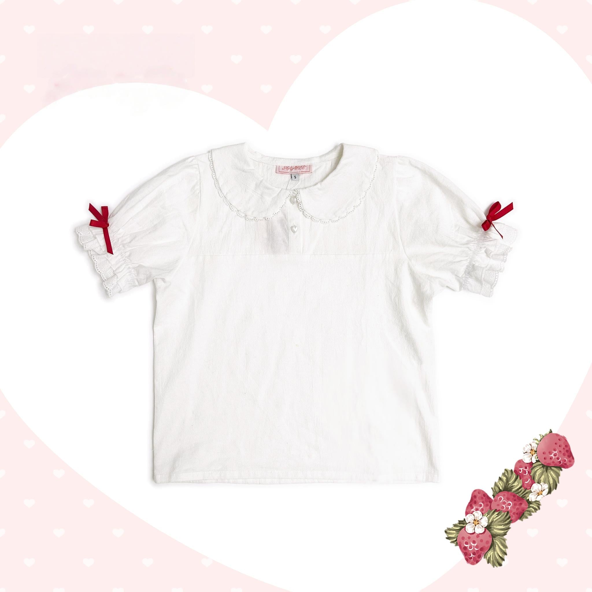 Rabbit Berry Gift Box - Sweet Lolita Cotton Shirt, Peter Pan Collar
