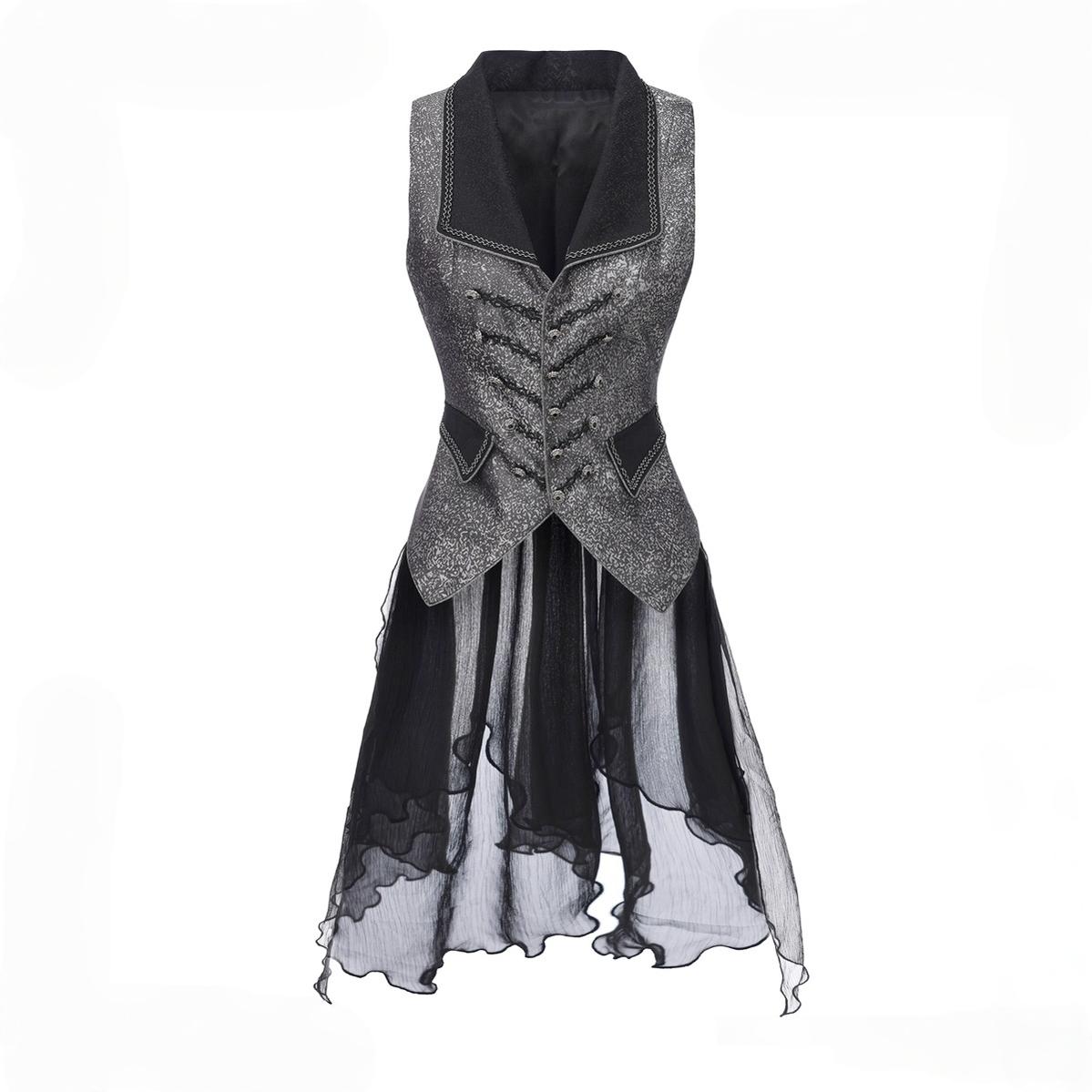 Eternal Displaced Boundary - Ouji Lolita Vest Coat, Detachabl Back Trailing