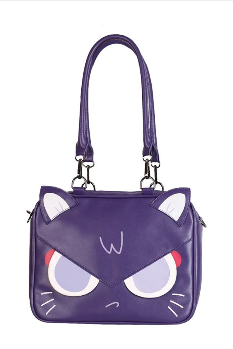 Purple Cartoon Cat Sweet Lolita Convertible Backpack/Crossbody Ita Bag