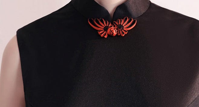 Aslinhanfu Old Shanghai style, satin fabric long Qipao