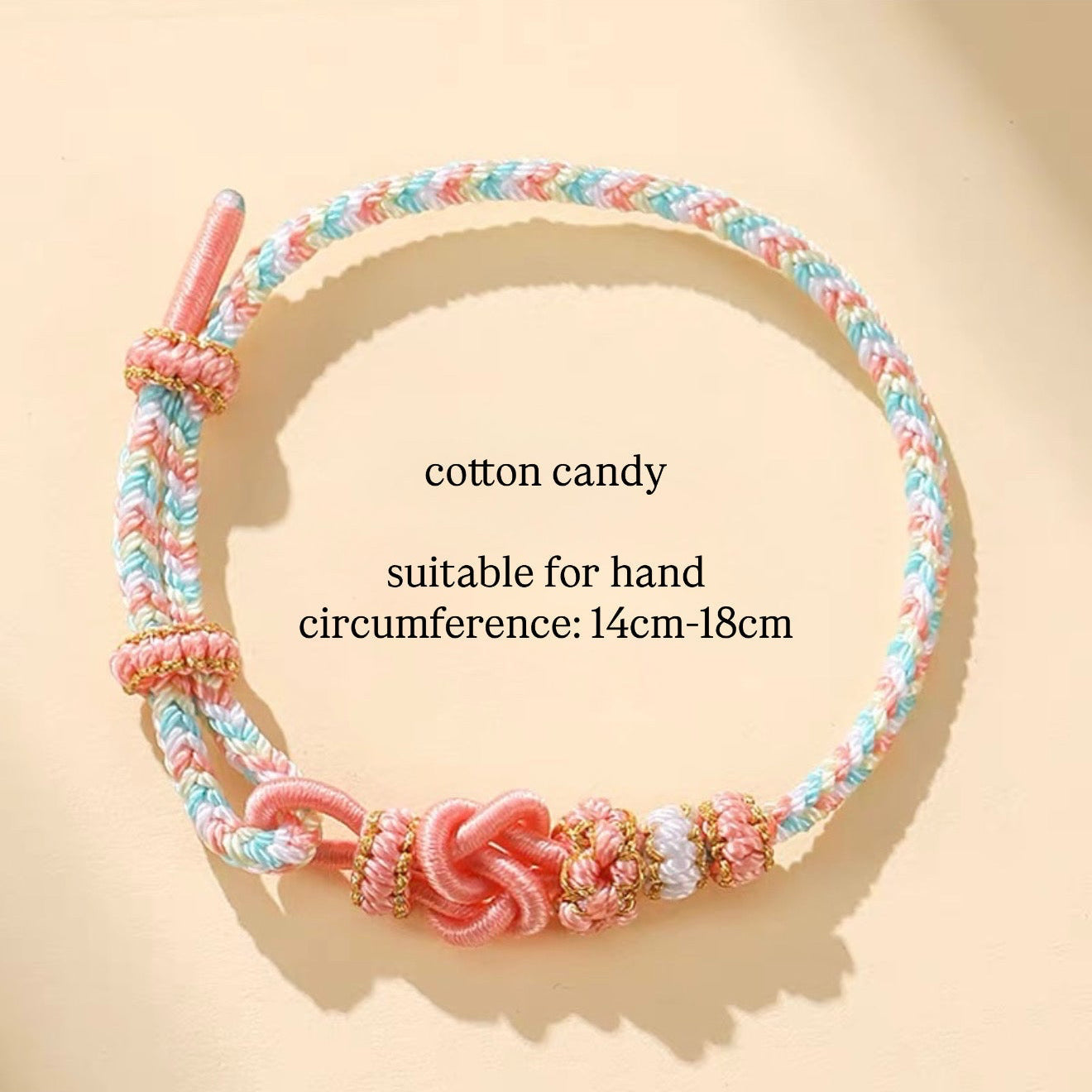 Cotton Candy Handwoven Chinese Knot Bracelet