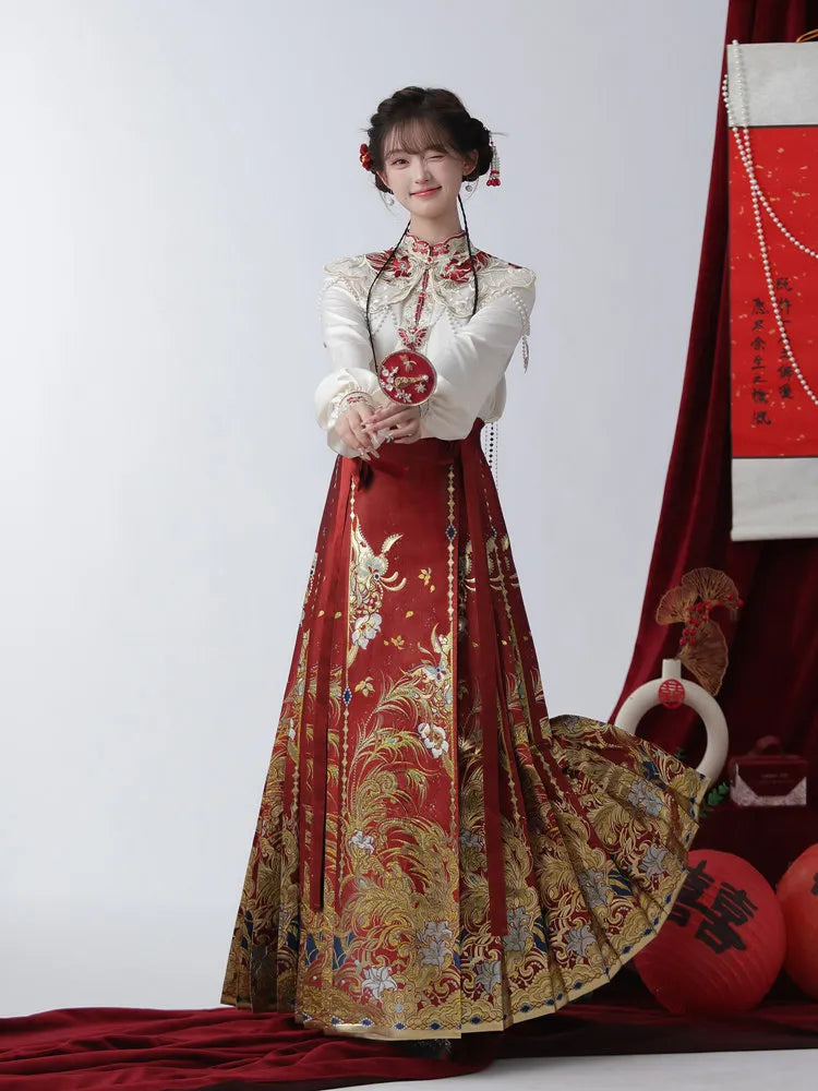Chinese Hanfu Wedding Dress for Engagement Banquet