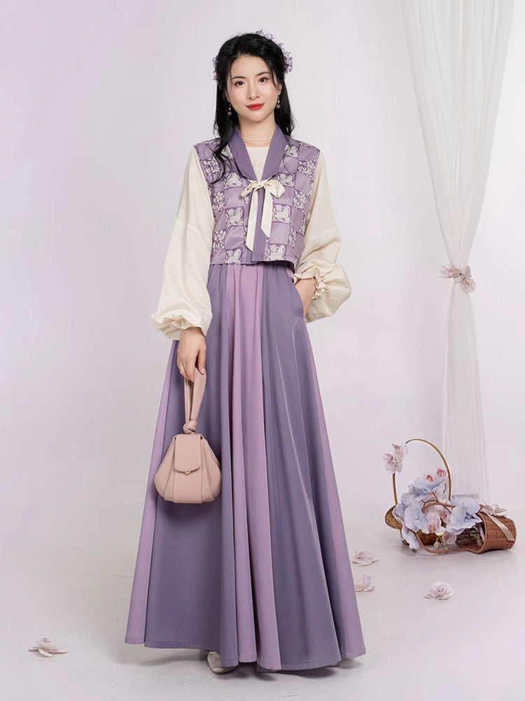 Embroidered Chinese Hanfu Purple Women