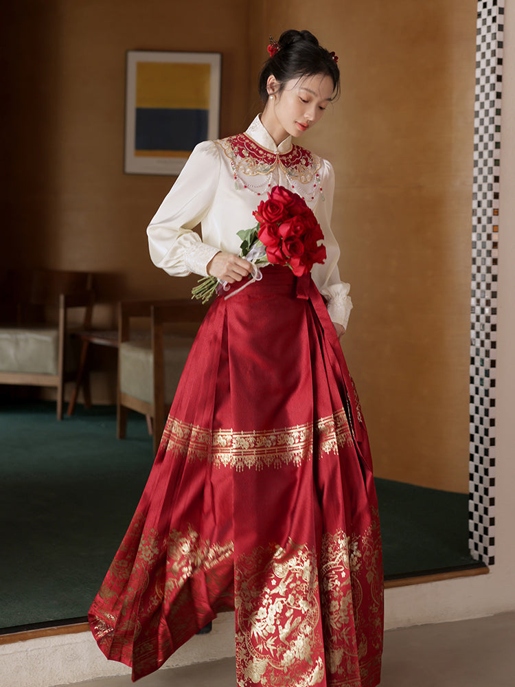 Embroidered Hanfu Traditional Chinese Wedding Dress