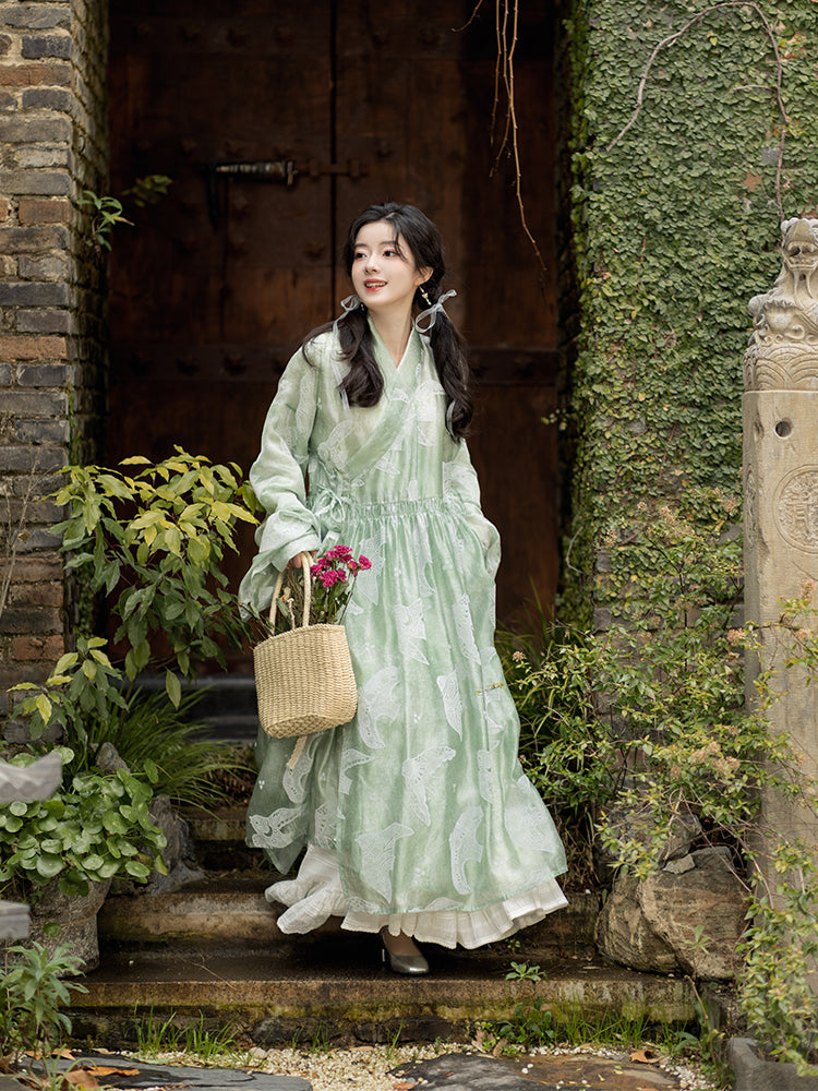 Green Fairy Dress Ming Style Improved Hanfu Female