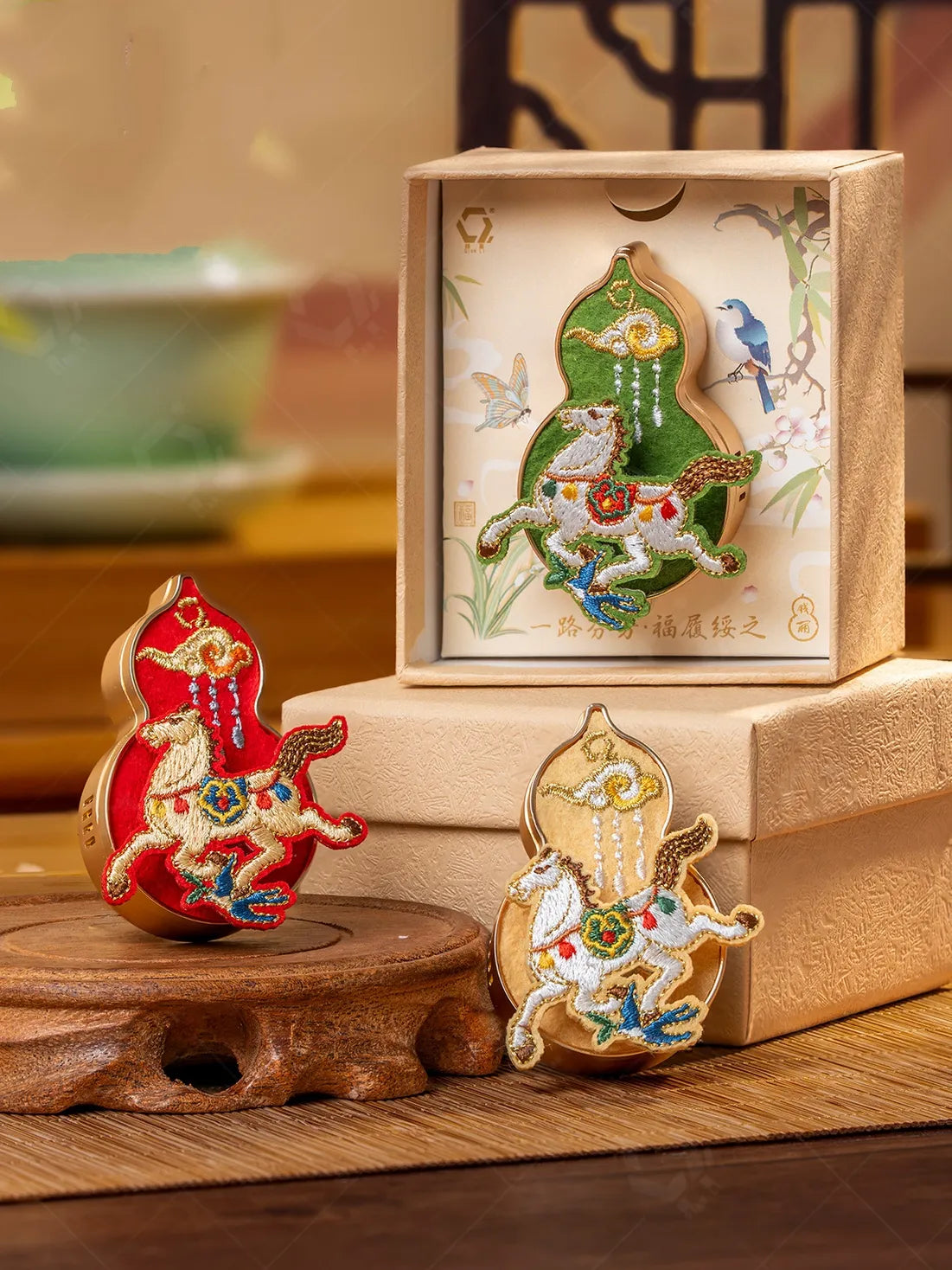 Car Air Freshener Sachet Embroidered Aroma Vent Clip Decorative Ornament