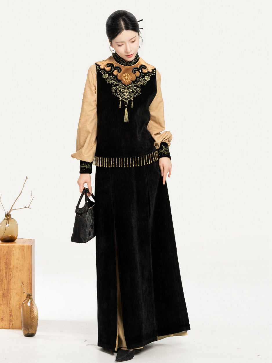 New Chinese Style Skirt Set for Women – 3 Piece Outfit