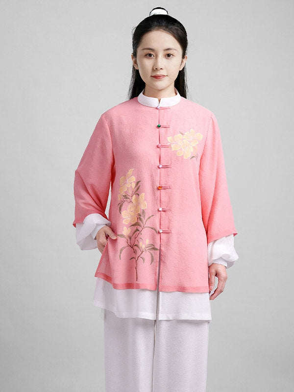 Women’s Tai Chi Clothing Set – Floral Two-Piece Practice Outfit