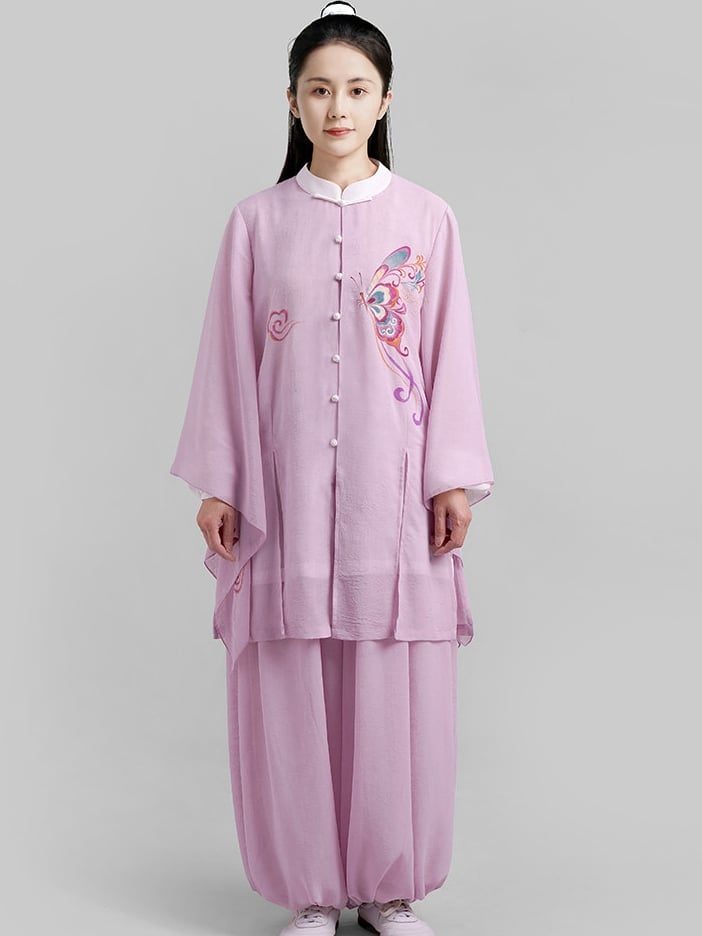 Pink Tai Chi Uniform for Women – Lantern Pants Set