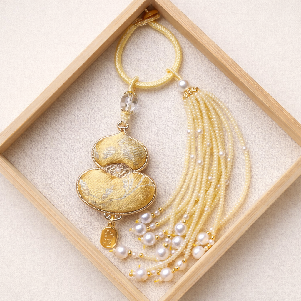 Chinese Song Brocade Gourd Bag Charm & Keychain
