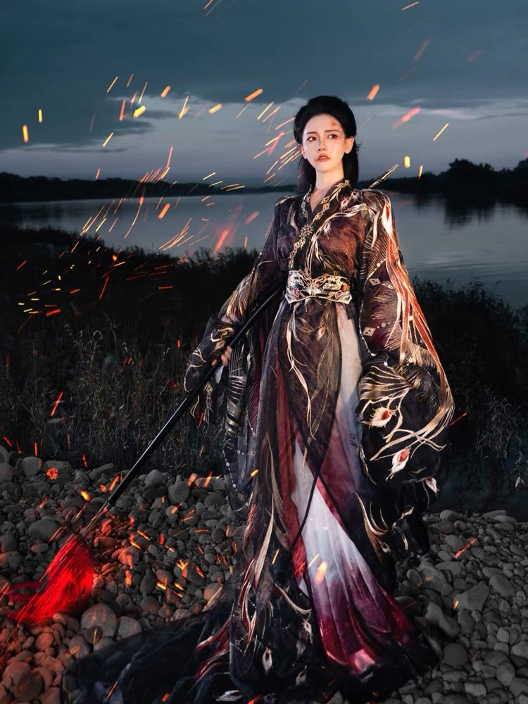 Wei Jin Dynasty Embroidered Hanfu Robe | General Mulan