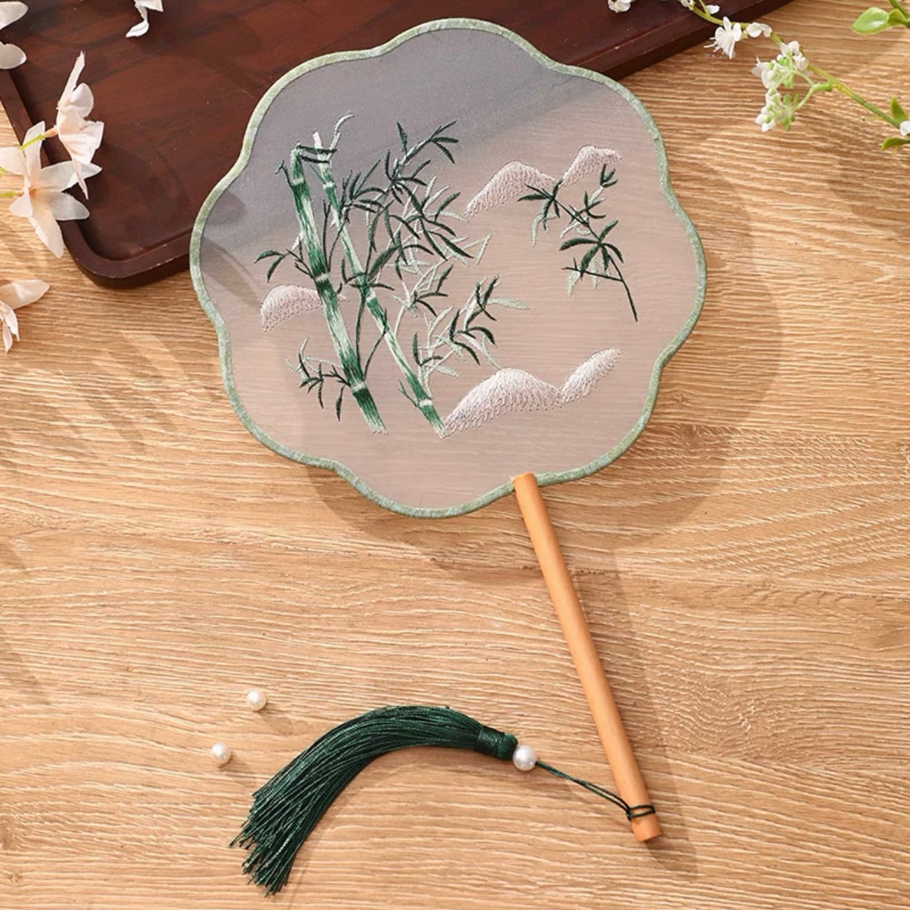 Bamboo Traditional Chinese Round Hand Fan