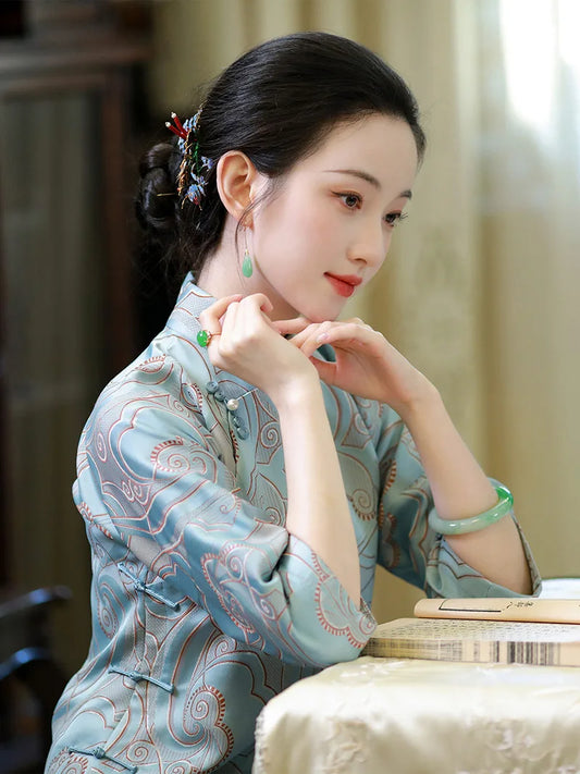 Elegant Loose Cheongsam – Art Deco Vintage Republic Style