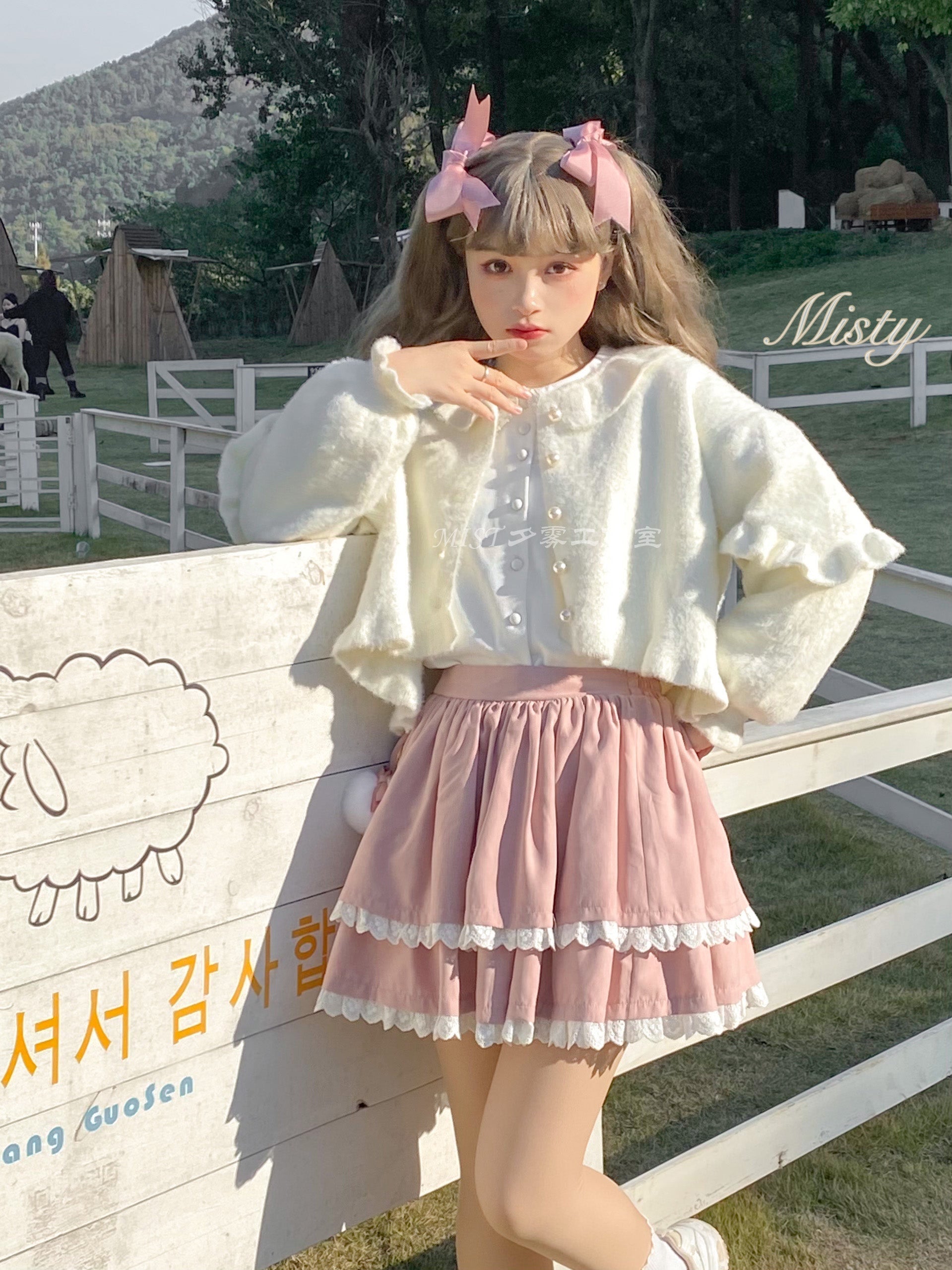 Small Ointment - Sweet Lolita Thick Sweater Coat Puff Sleeve