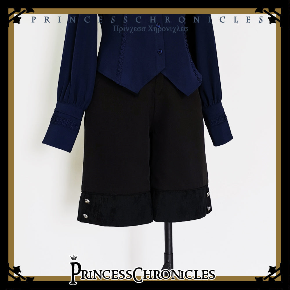 Black and Blue - Ouji Lolita Casual Shorts