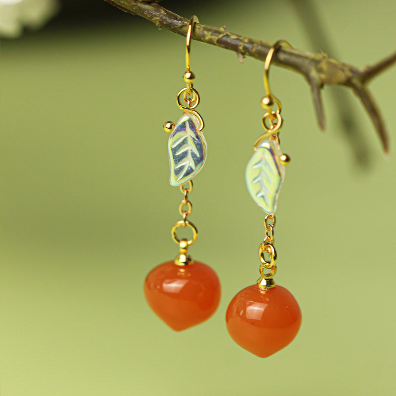 Peach Resin Earrings | Hanfu Jewelry