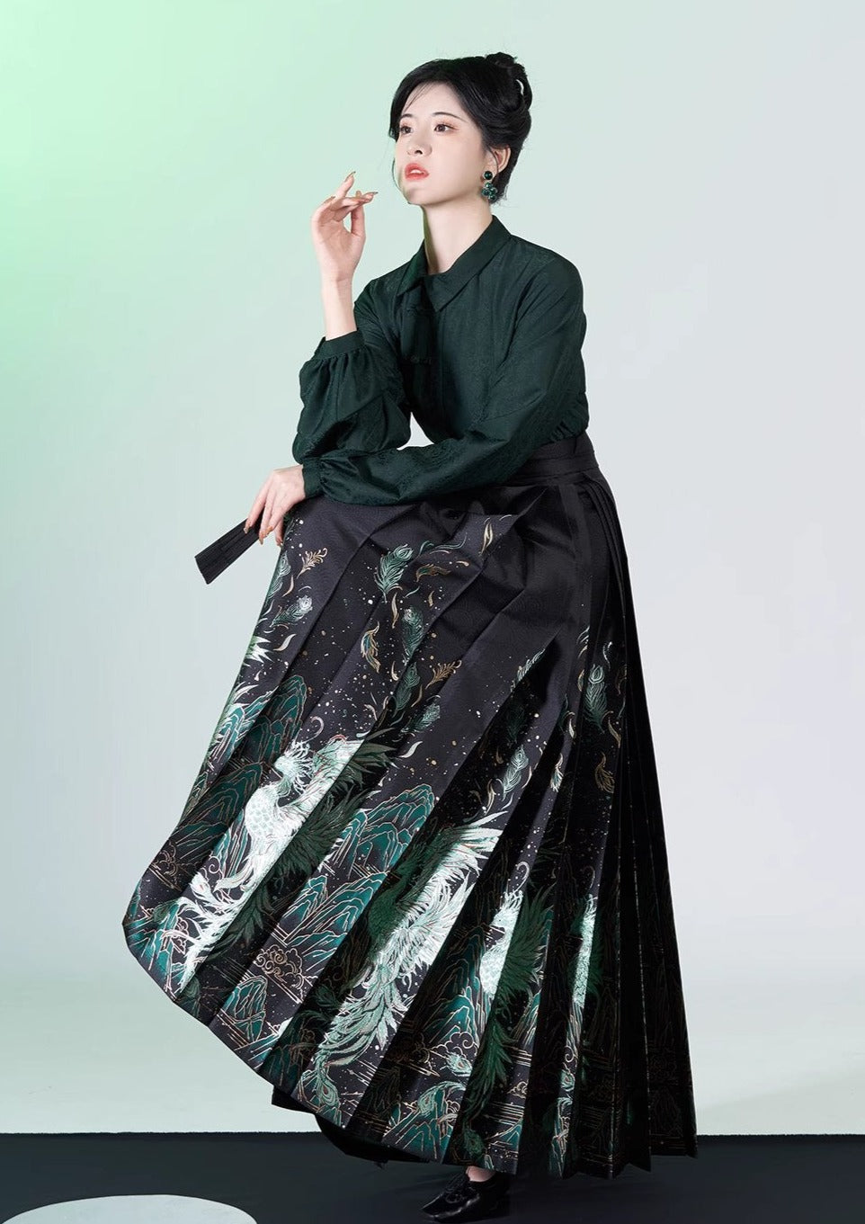 Phoenix | Modern Ma Mian Skirt Set (青羽)