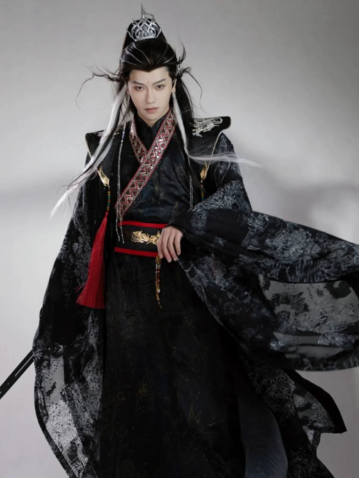 Shadow Sovereign - Male Xianxia Dark Robe Unisex Ancient Chinese Traditional Costume (Preorder)