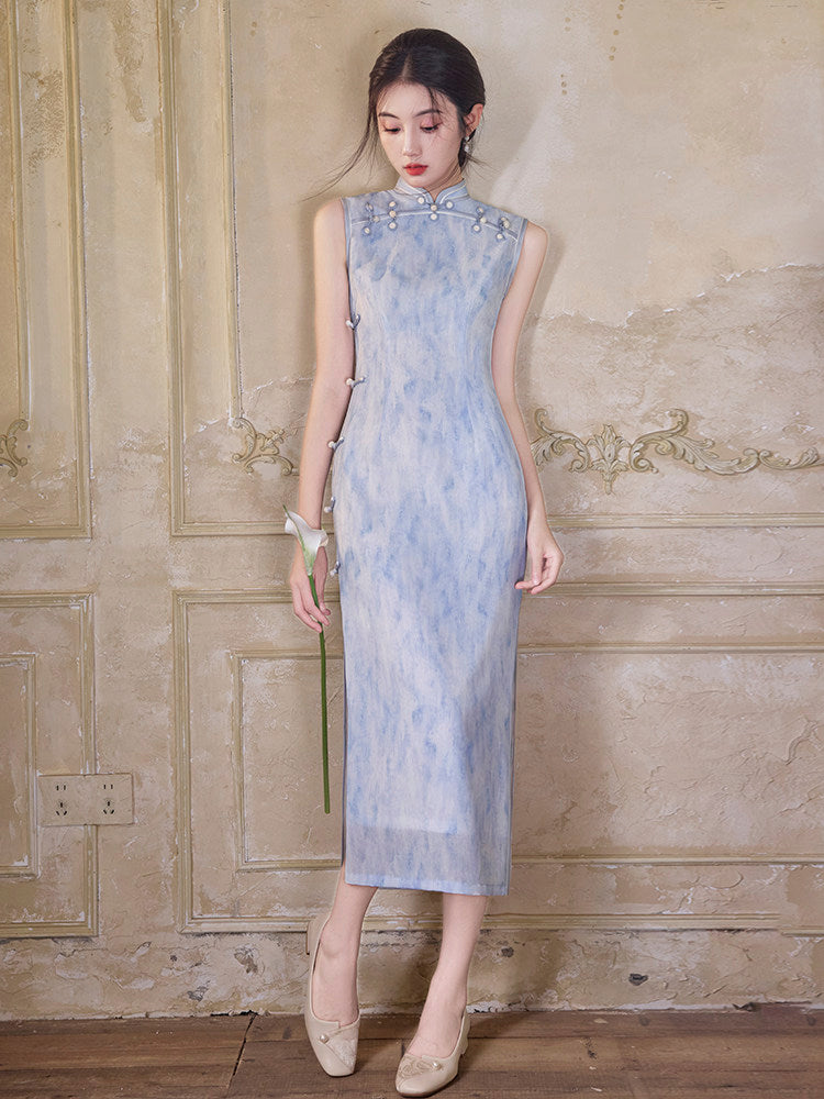 Sleeveless Long Cheongsam | Cloudlike