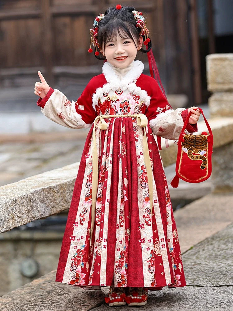 Queenie - Winter New Year Hanfu Dress, Princess Costume for Girls