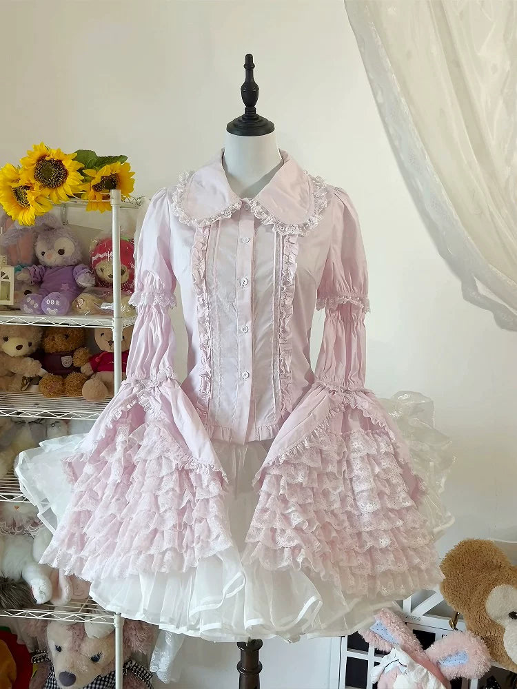 Sweet Lolita Cotton Shirt, Detachable Hime Sleeves