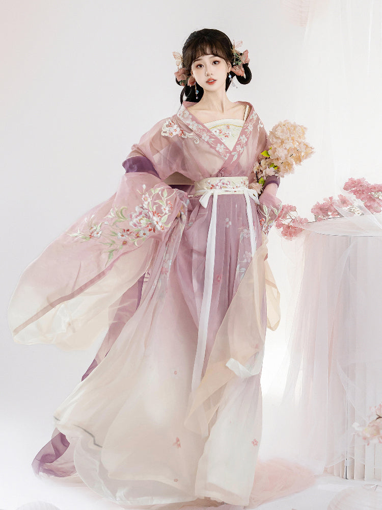 Wei Jin Dynasty Qiyao Ruqun Hanfu | Flower Kite 鸢月