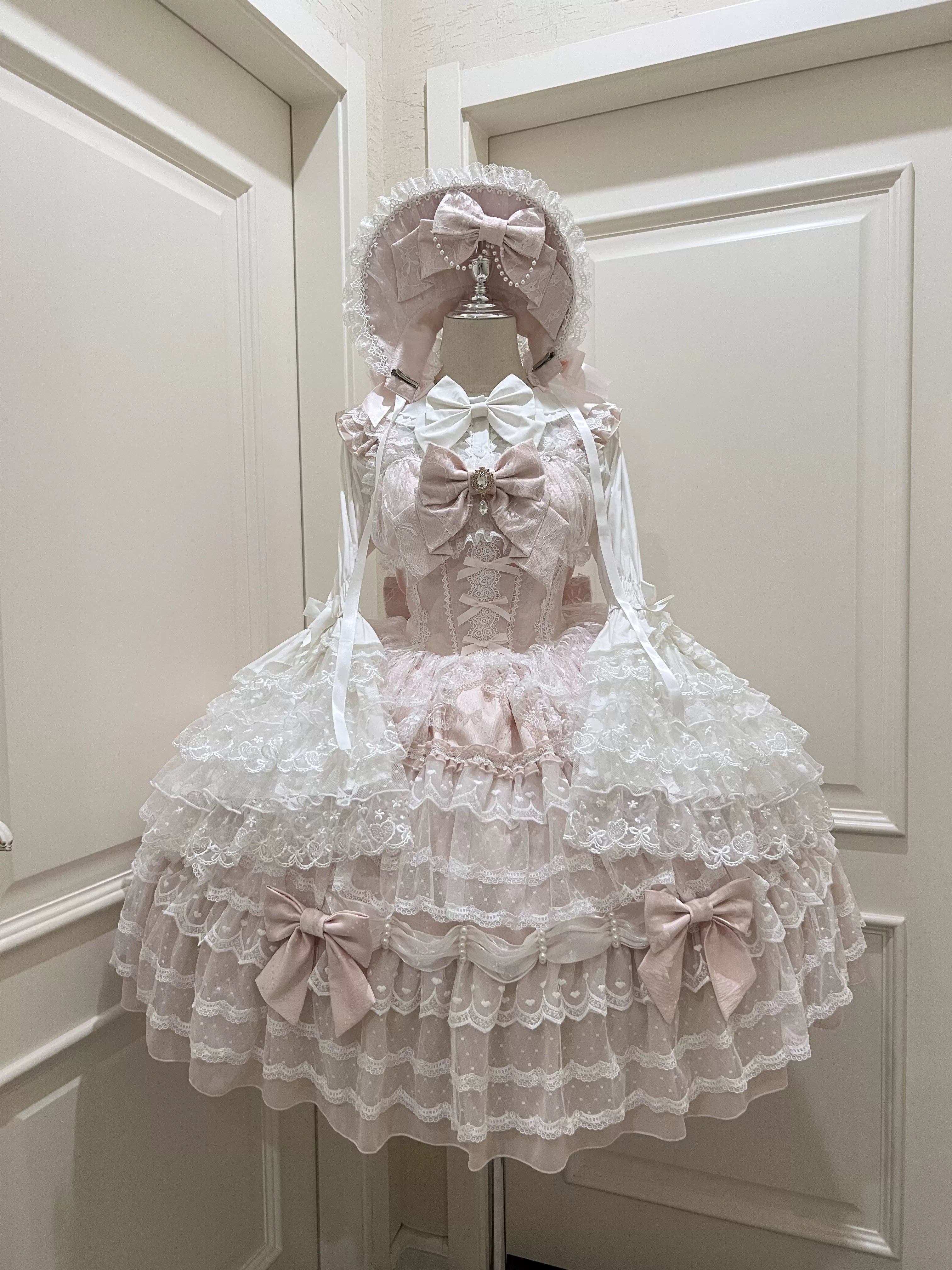 Dream Prelude - Dreamy Princess Lolita JSK Dress Suit, Tiered Lace