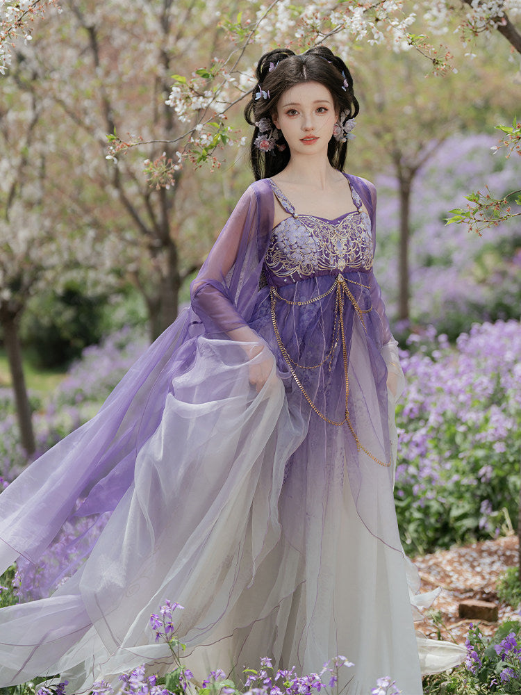 Jiu Chong Zi | Tang Dynasty Hezi Dress with Wide Sleeve Jacket