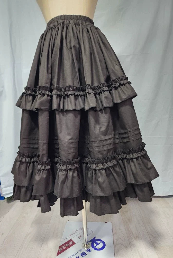 Cotton Lolita Petticoat Ruffled Hem Customized Skirt