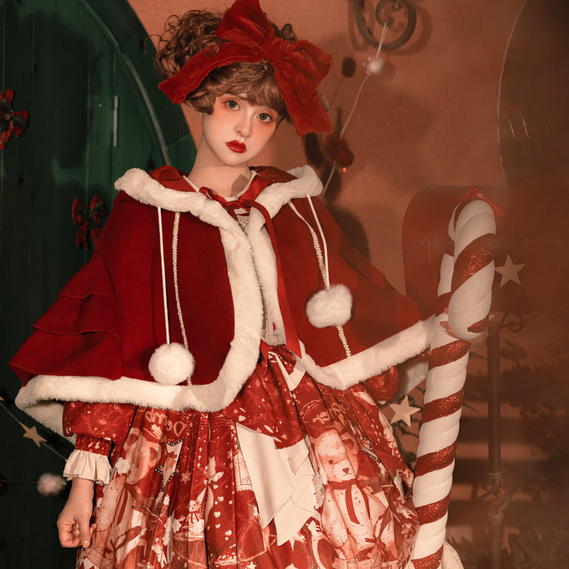 Bear Gift - Kawaii Lolita Christmas Dress and Cape