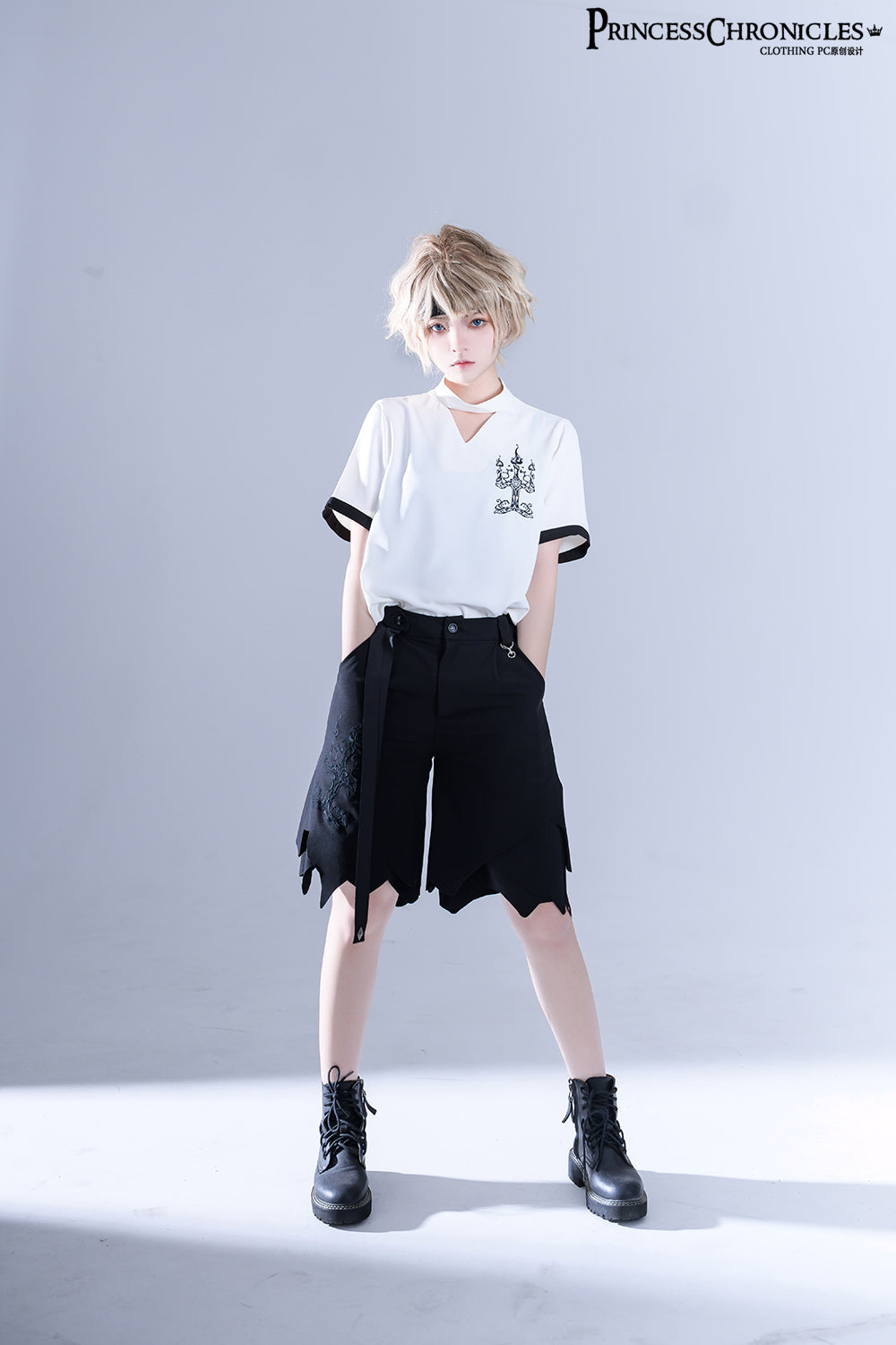 LueYingGuiTan - Ouji Lolita White Embroidery Shirt