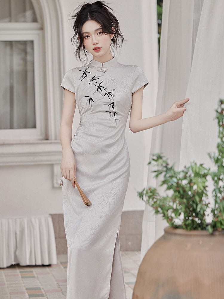 Short Sleeve Midi Cheongsam | Zixiu