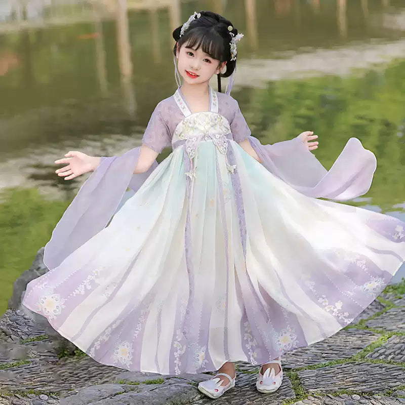 Lavender Blossom Girls Hanfu Dress