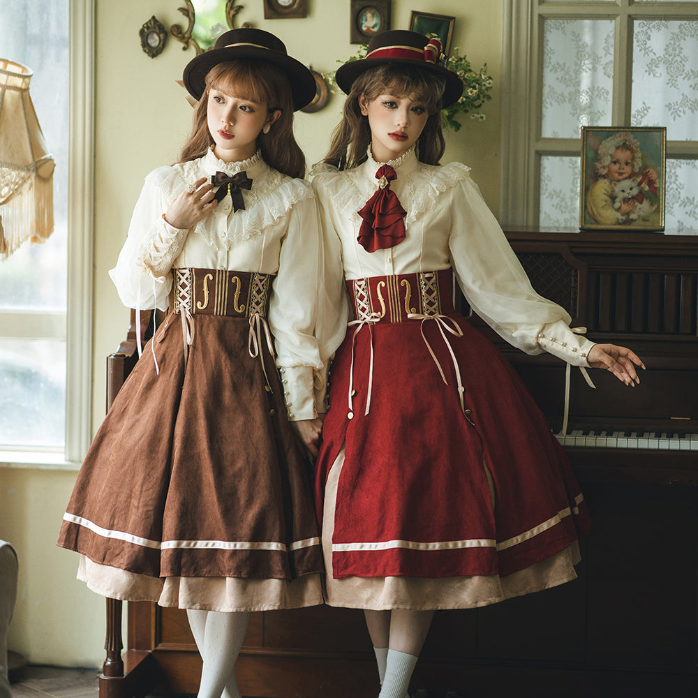Golden Movement - Elegant Lolita Fishbone Skirt Customized