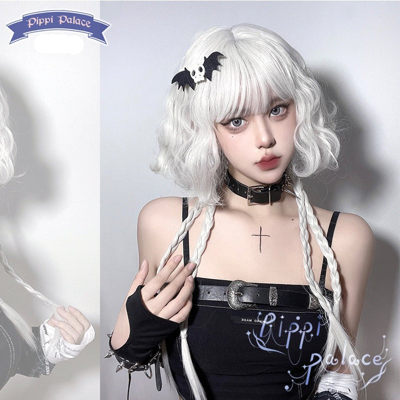 Lolita Curly Wig White Braid Wig