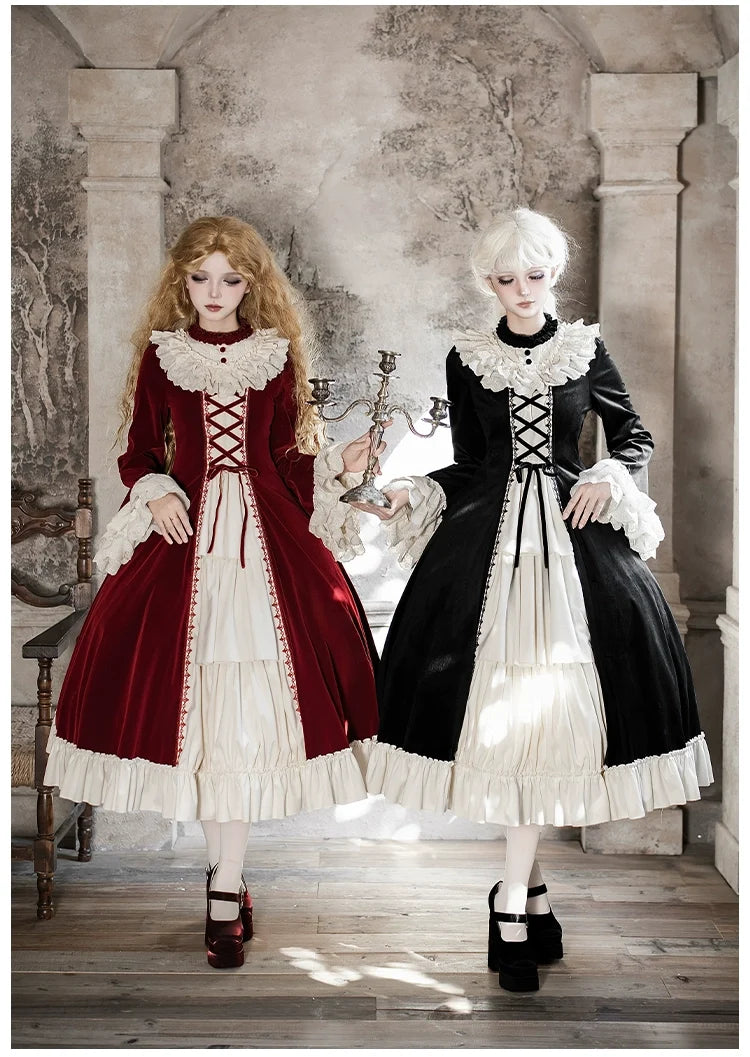 The Nutcracker - Winter Classic Lolita OP Dress, Front Opening