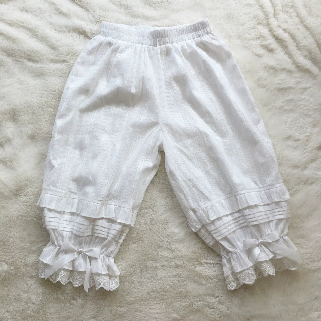 Sweet Lolita Jacquard Cotton Bloomers, Accordion Pleats