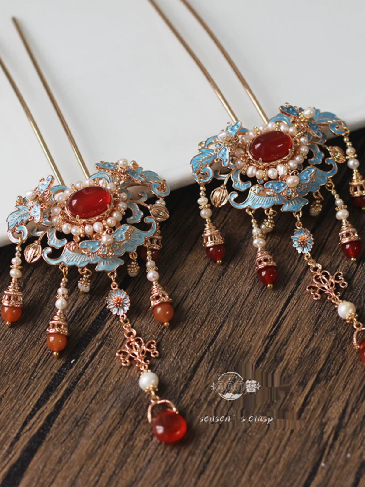 Moshang Yan 陌上烟 Mist on the Country Path Bian Zan Side Tassel Hairpin