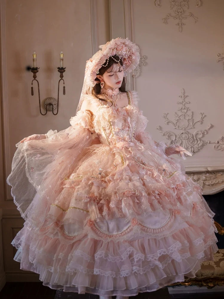 Runaway Princess - Pink Wedding Lolita Dress, Plus Size Friendly