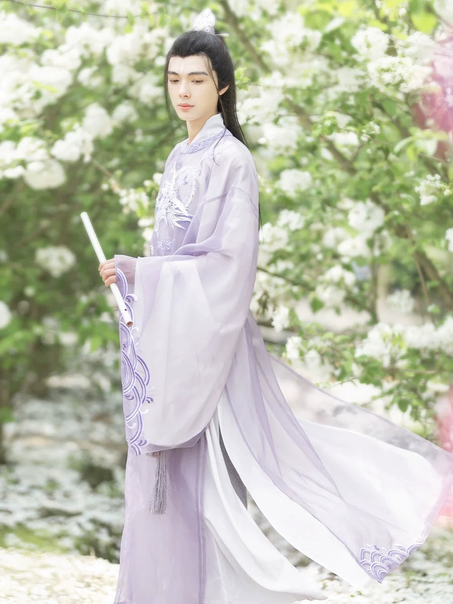 Tang Dynasty Round Collar Robe - Mountains and Seas 山海经