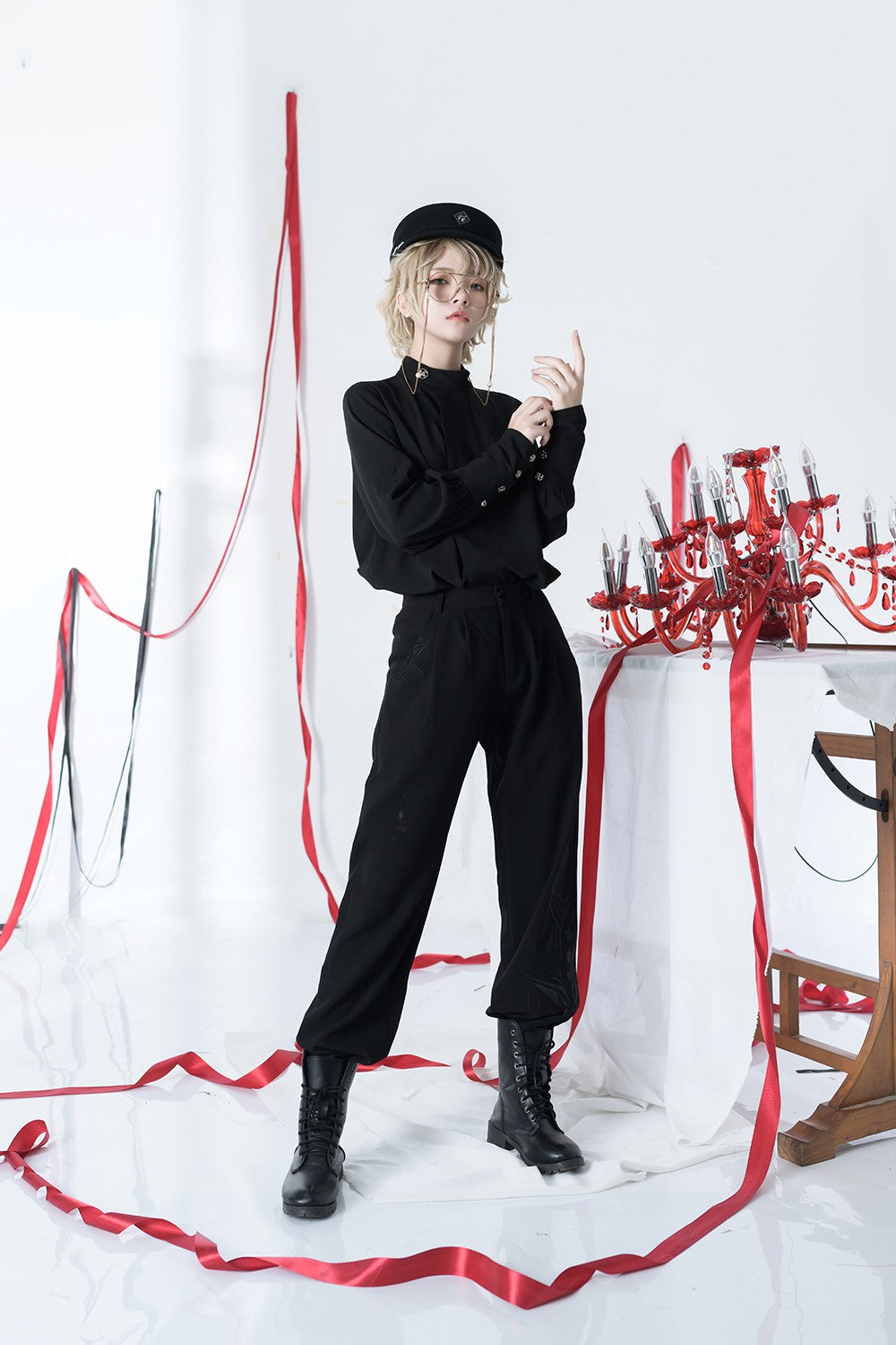The Stars Change - Ouji Lolita Embroidery Brolita Trousers