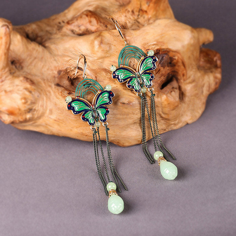 Moonlit Butterfly Teardrop Earrings | Cheongsam Jewelry
