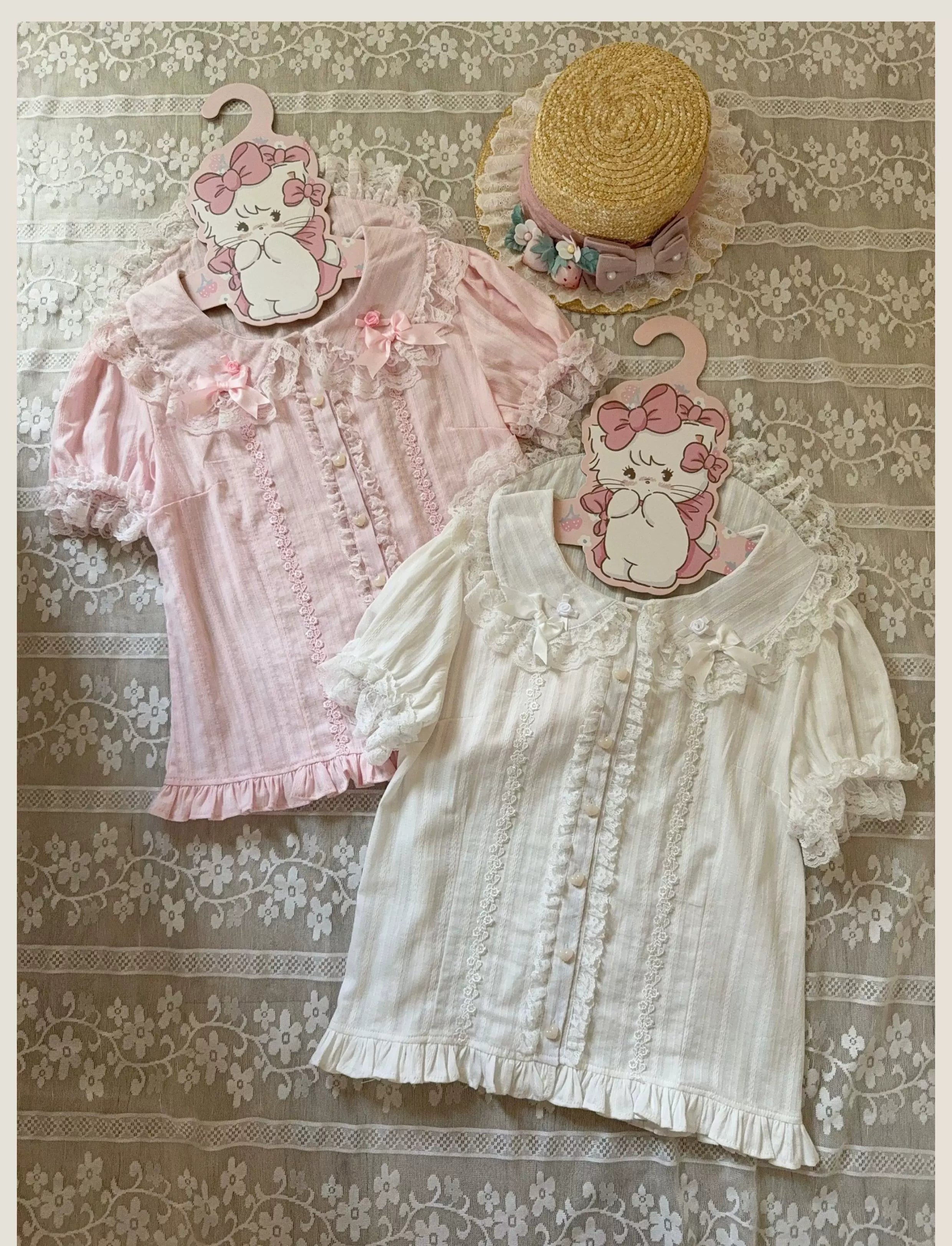 Old School Lolita Peter Pan Collar Blouse with Lace